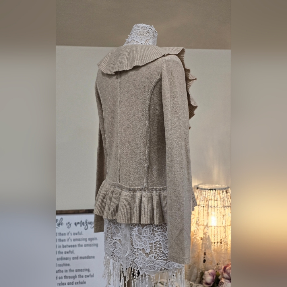 Saffron Ruffled Cashmere Ruffle Sweater - Picture 8 of 9